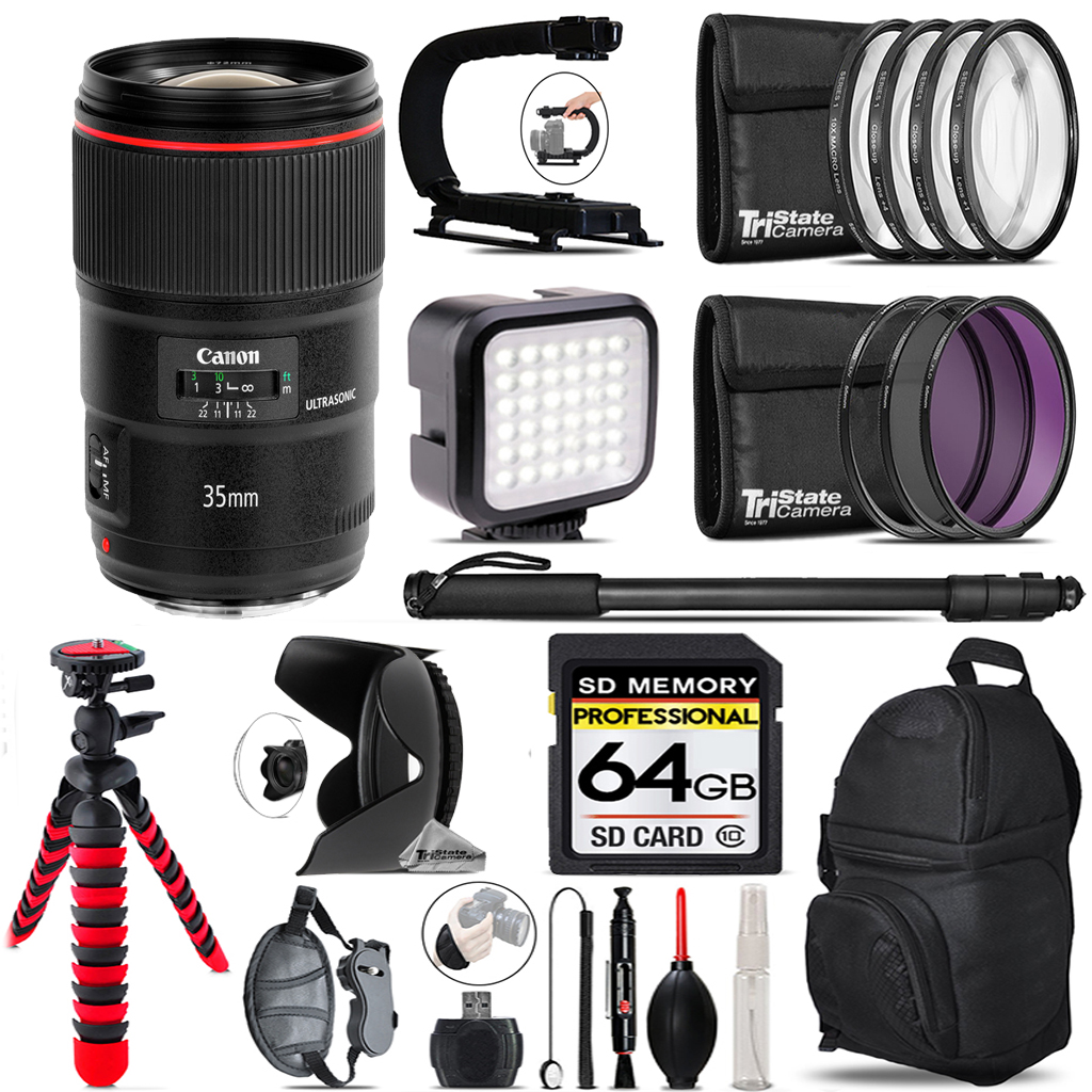 EF 35mm f/1.4L II USM Lens + 21-Piece Cinematic Video Kit - 64GB *FREE SHIPPING*