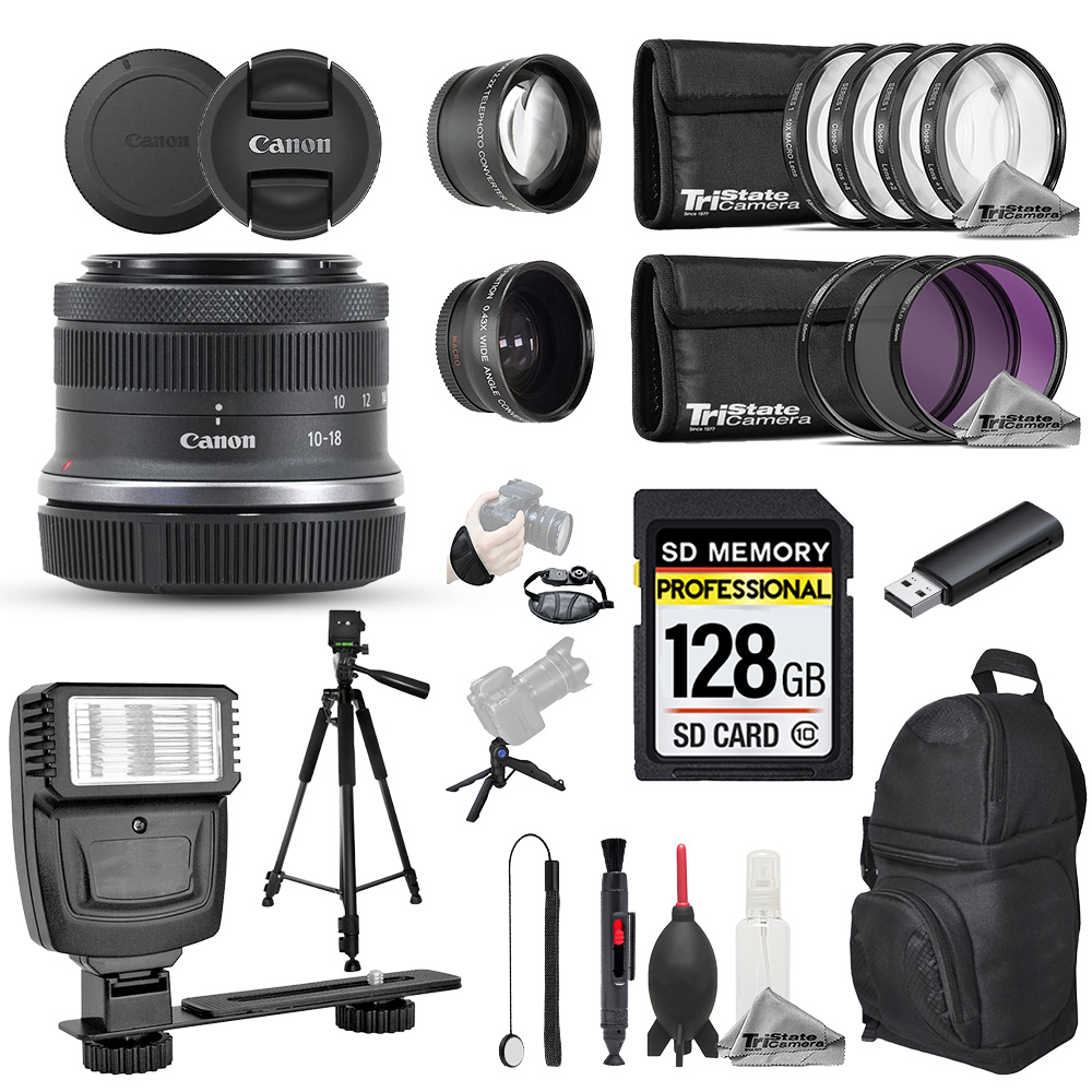 RF-S 10-18mm f/4.5-6.3 IS STM Lens - 20pc 128GB Pro Kit *FREE SHIPPING*
