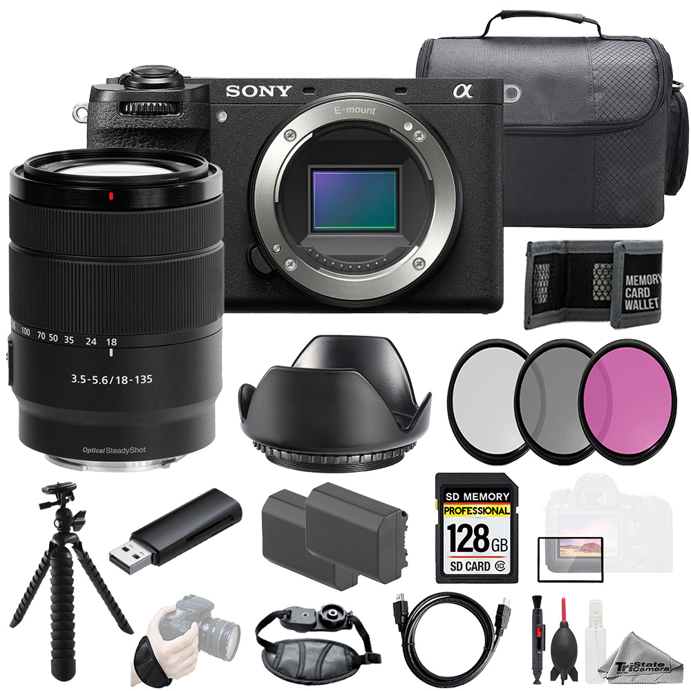 a6700 + 18-135mm f/3.5-5.6 OSS Lens 128GB + Ext Bat+ 3 PC Filter- Kit *FREE SHIPPING*