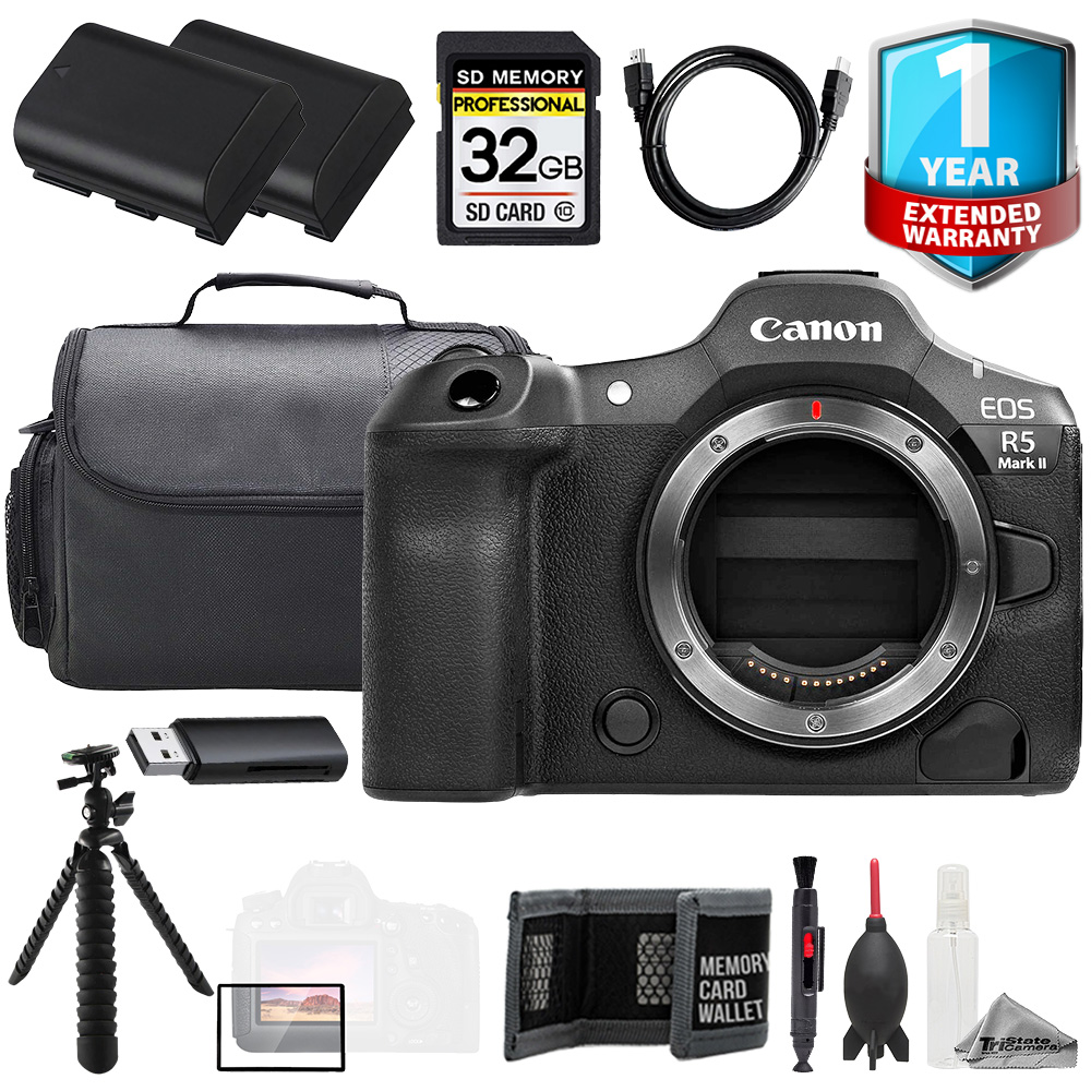 EOS R5 II Camera (Body)+ 1Yr Warranty + 32GB + Tripod- Accessory Kit *FREE SHIPPING*