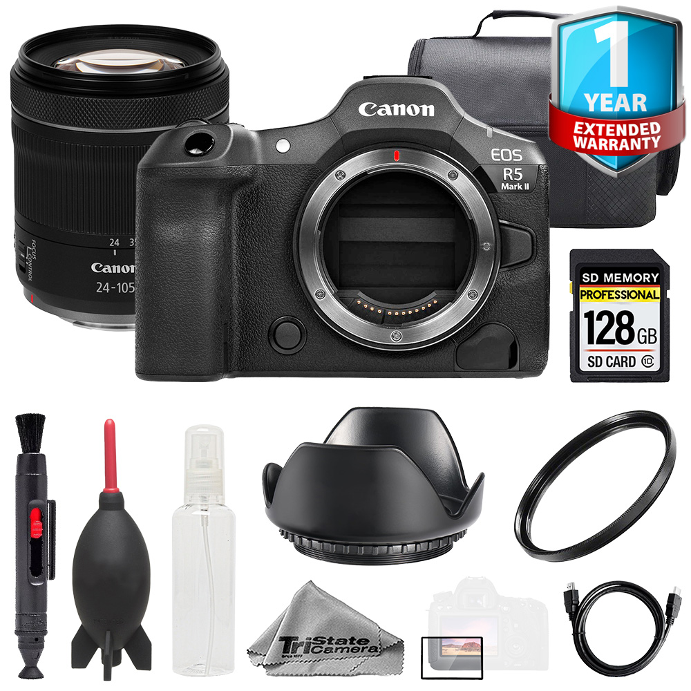 EOS R5 II Camera + 24-105mm STM Lens+1Yr Warranty + 128GB- Basic Kit *FREE SHIPPING*