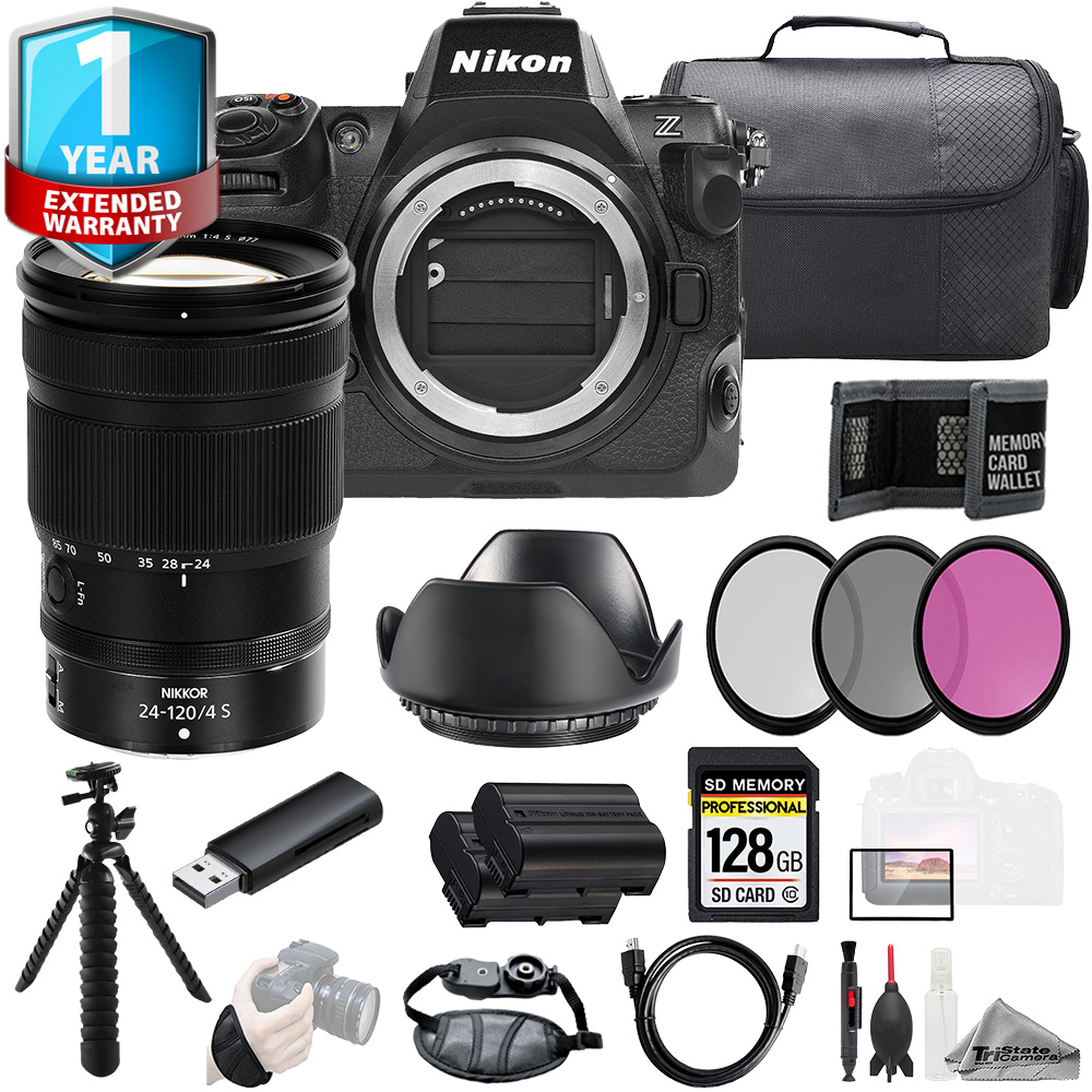 Z8 + Z 24-120mm f/4 Lens 128GB + Ext Bat+ 3 PC Filter+1Yr Warranty- Kit *FREE SHIPPING*