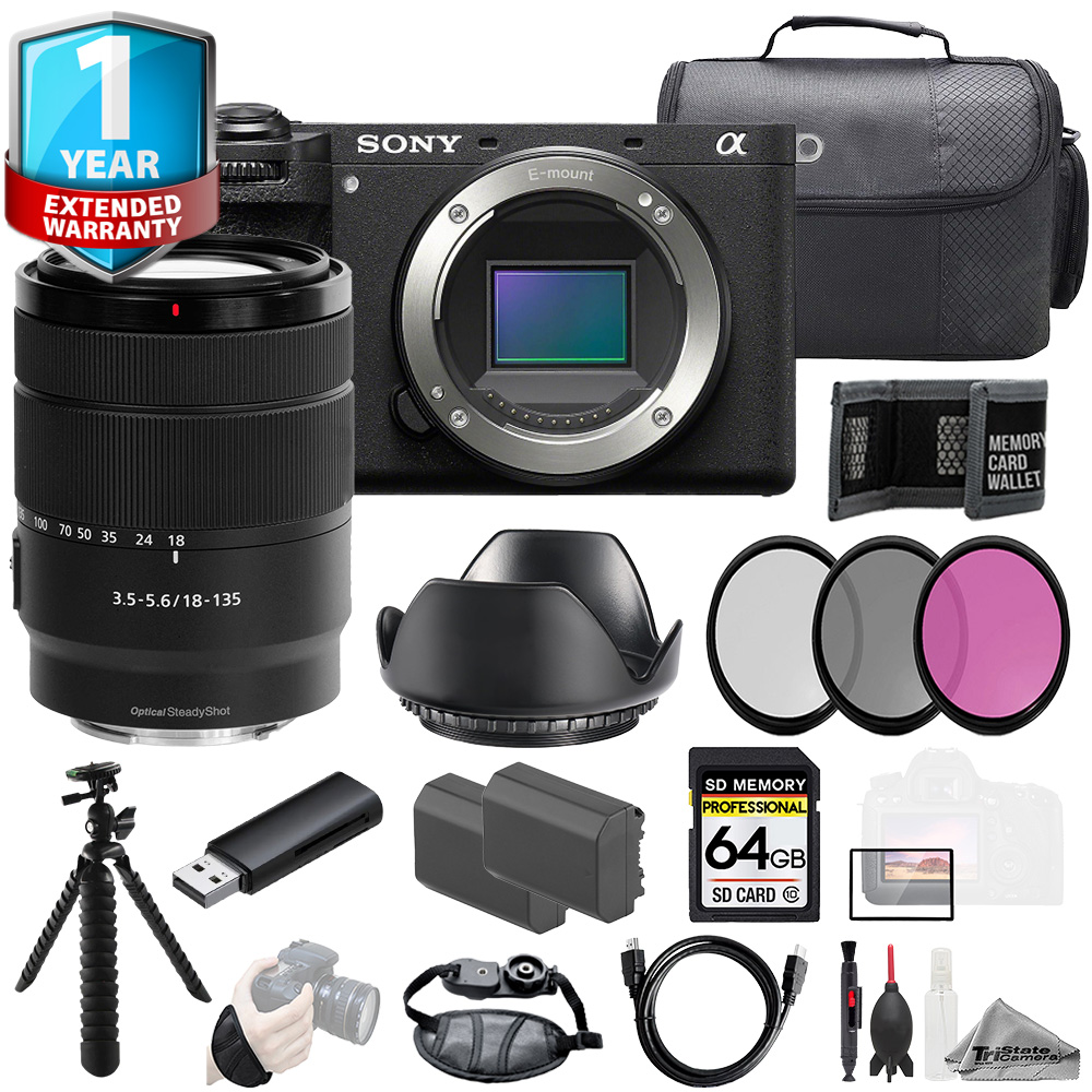 a6700 + 18-135mm f/3.5-5.6 OSS Lens +64GB + Ext Bat+ 1Yr Warranty- Kit *FREE SHIPPING*