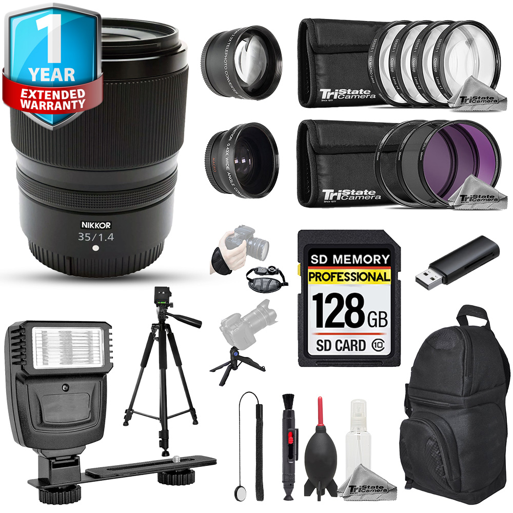 NIKKOR Z 35mm f/1.4 Lens - 20pc 128GB Pro Kit + 1 Yr Warranty *FREE SHIPPING*