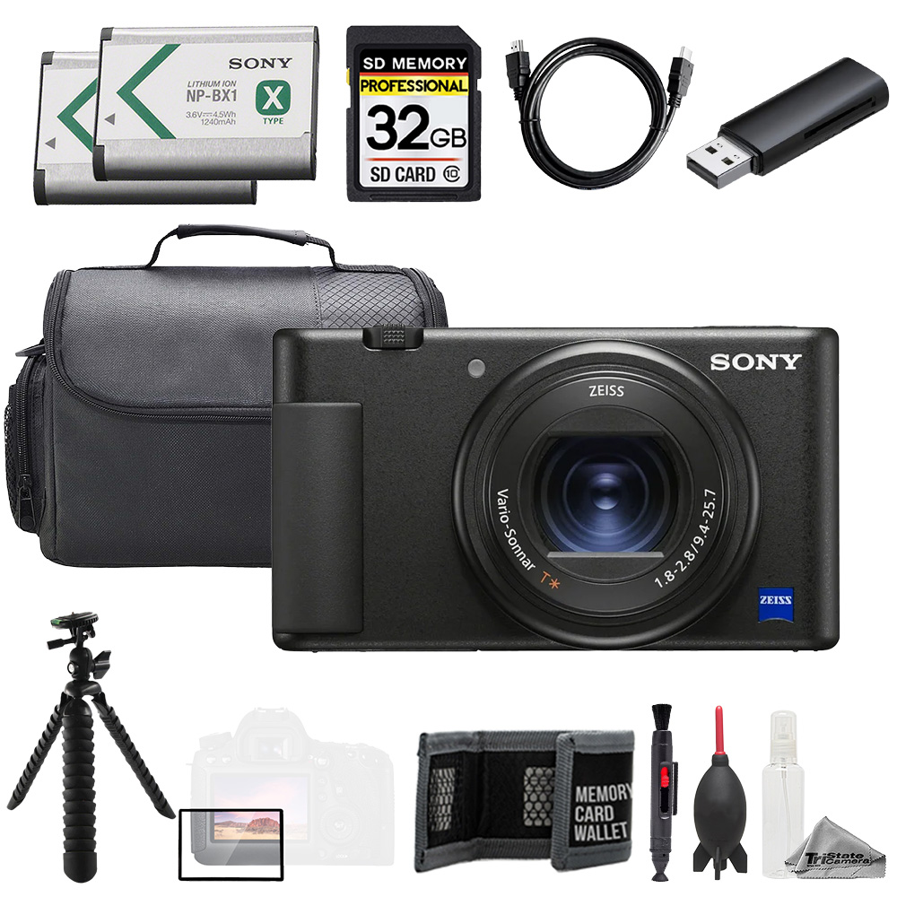 ZV-1 II Digital Camera (Black)  + 32GB + Extra Battery + Tripod- Value Kit *FREE SHIPPING*