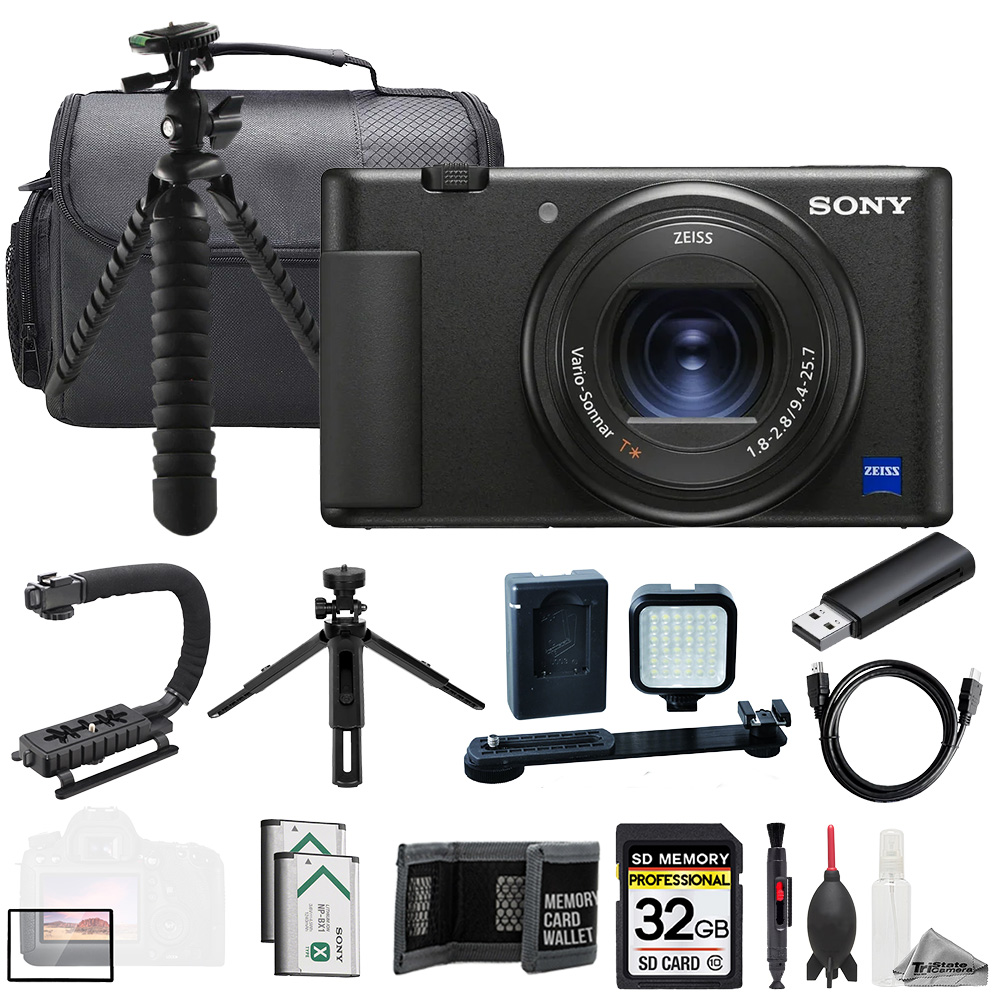 SONY | ZV-1 II Digital Camera (Black) + 32GB + Ext Batt+ LED Light