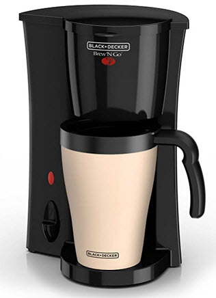 Brew 'n Go Personal Coffeemaker with Travel Mug - Black/Beige *FREE SHIPPING*