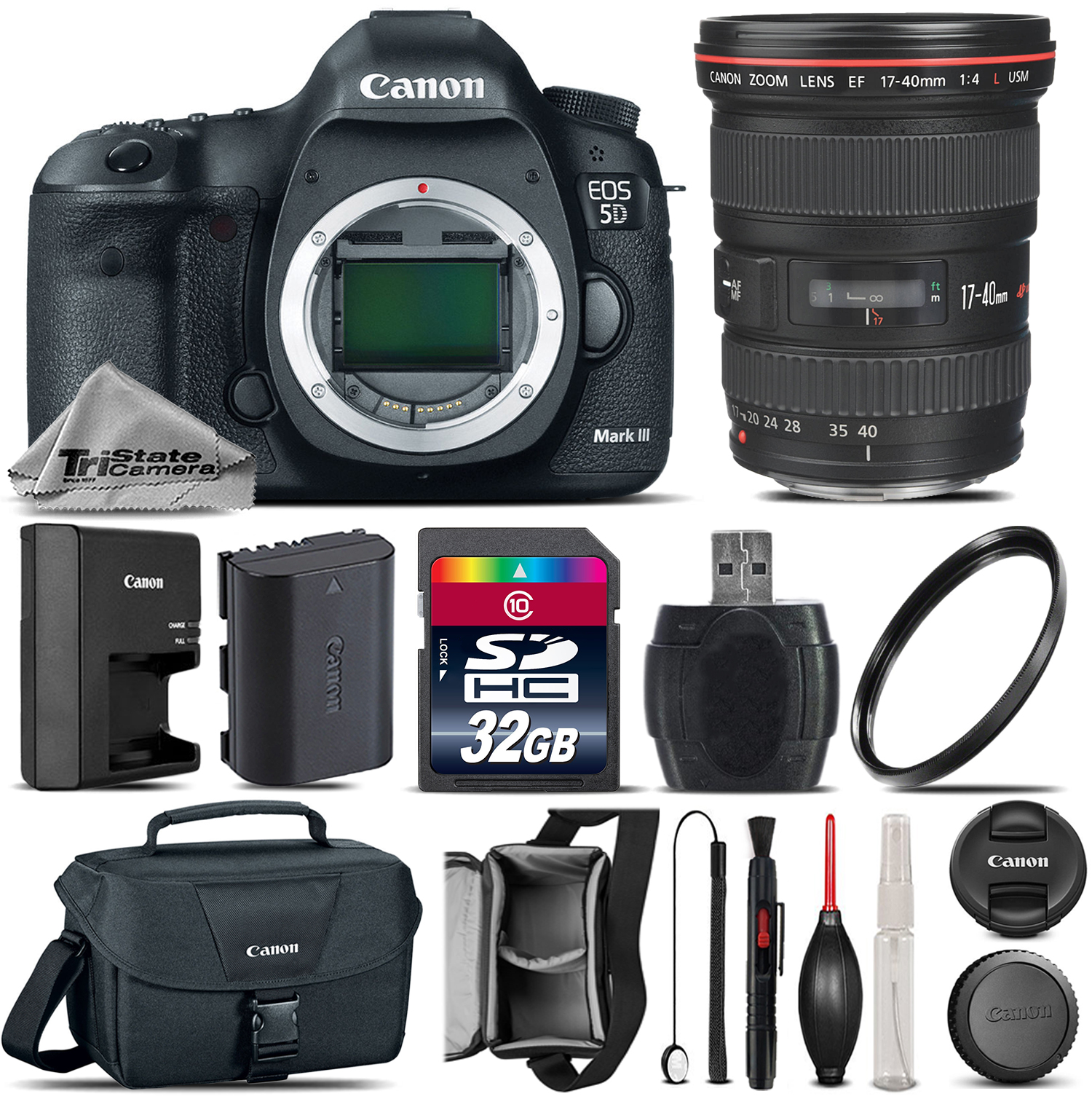 EOS 5D Mark III Full Frame Camera + 17-40mm L USM  + Canon Bag - 32GB Kit *FREE SHIPPING*