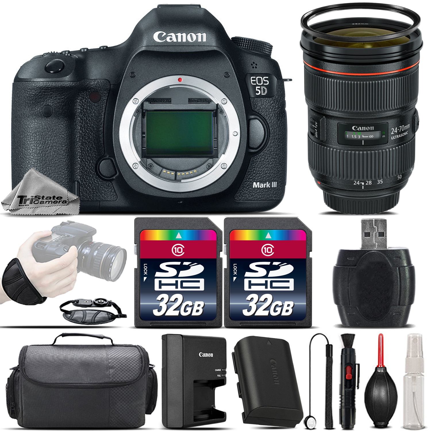 EOS 5D Mark III DSLR Camera + Canon EF 24-70 f/ 2.8L II USM Lens -64GB Kit *FREE SHIPPING*