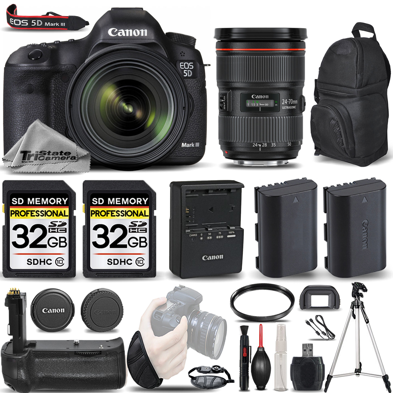 EOS 5D Mark III 22.3 MP DSLR Camera + Canon EF 24-70mm f/2.8L II USM Lens *FREE SHIPPING*