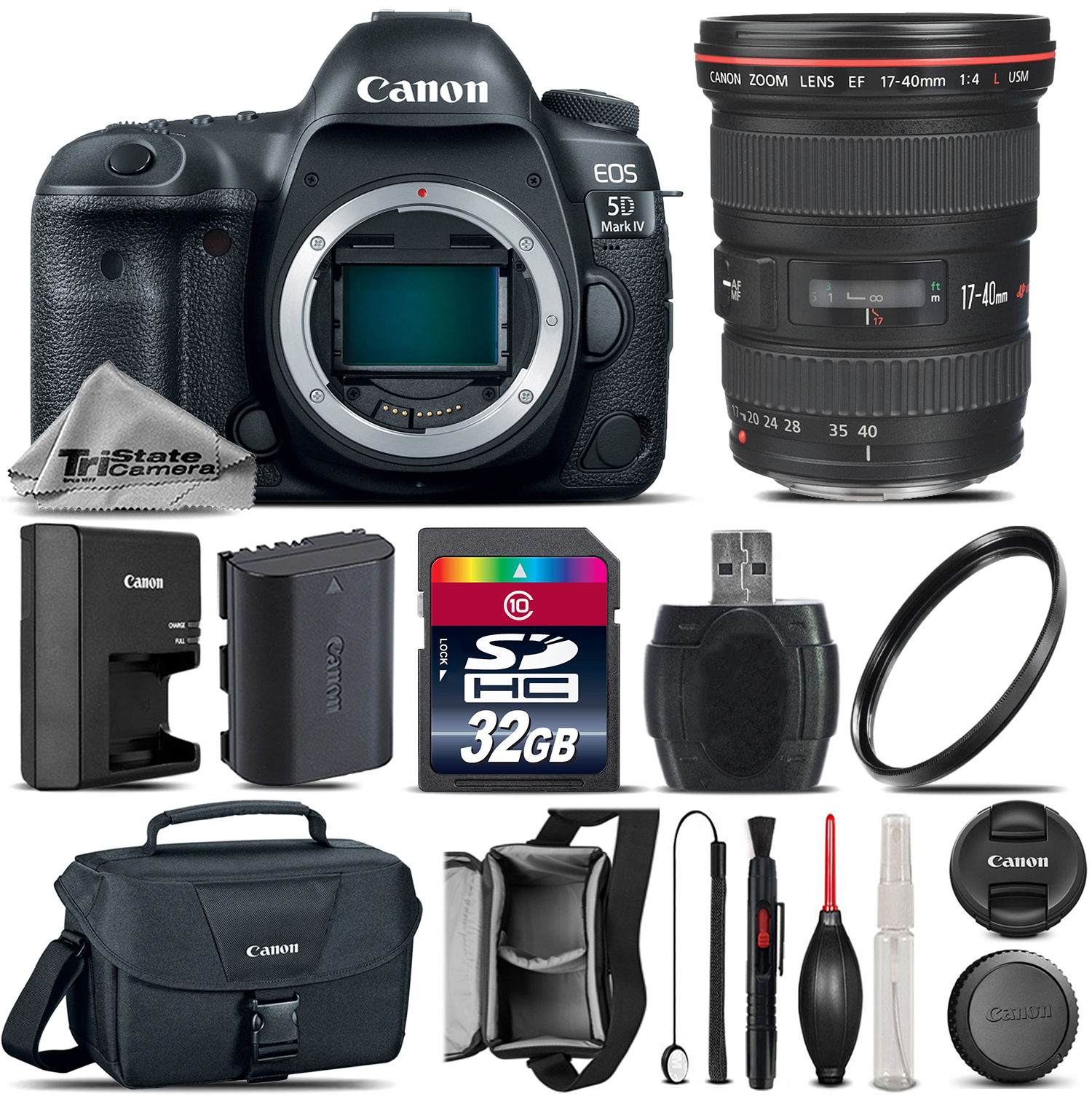EOS 5D Mark IV Full Frame Camera + 17-40mm L USM  + Canon Bag - 32GB Kit *FREE SHIPPING*