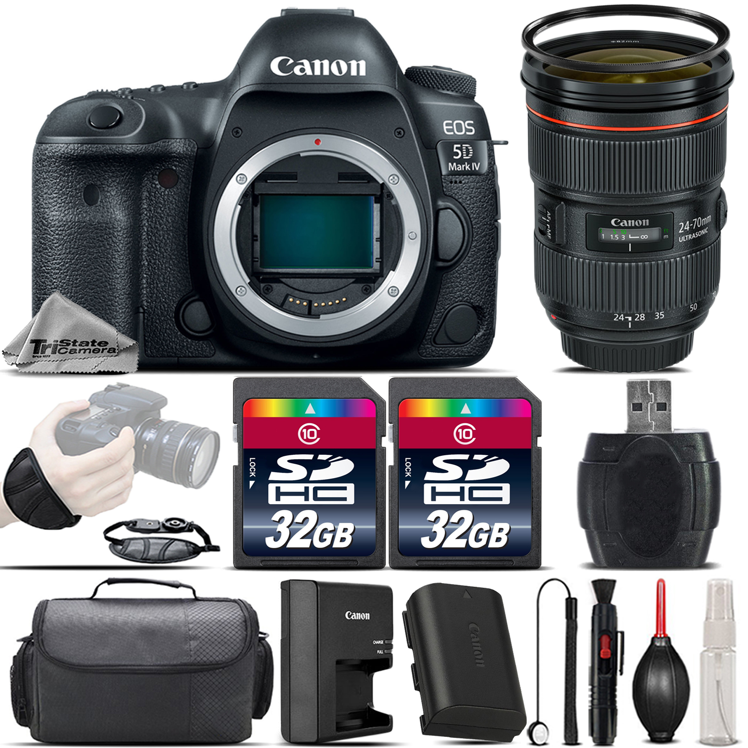 EOS 5D Mark IV DSLR Camera + Canon EF 24-70 f/ 2.8L II USM Lens -64GB Kit *FREE SHIPPING*