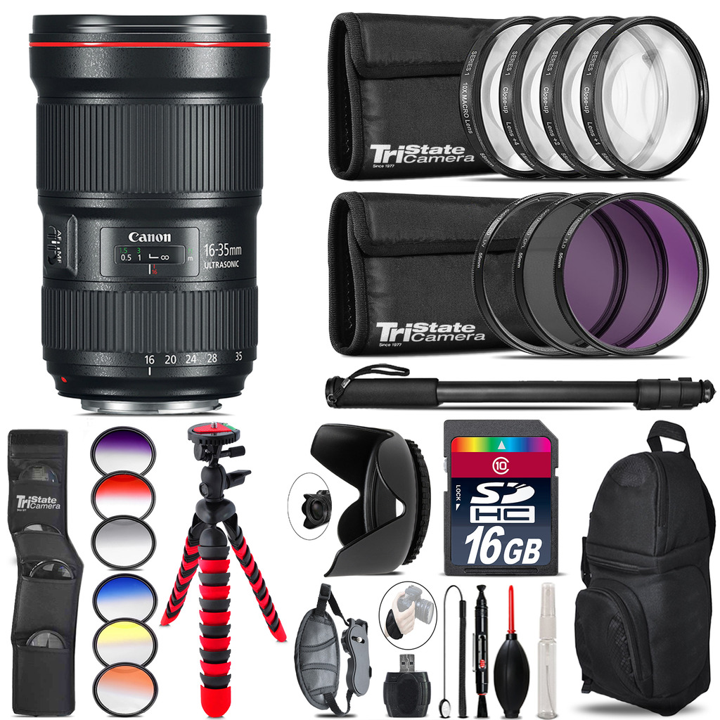 Canon 16-35mm 2.8L III USM Lens + Graduated Color Filter - 16GB Accessory Kit *FREE SHIPPING*