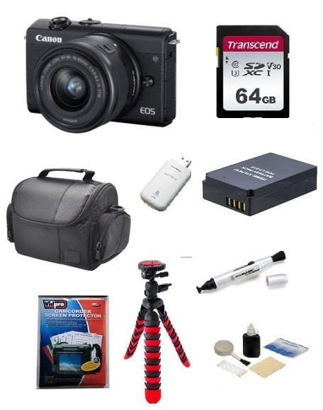 EOS M200  24.2 MP, UHD 4K Video w/EF-M 15-45mm - Deluxe Kit - Black *FREE SHIPPING*