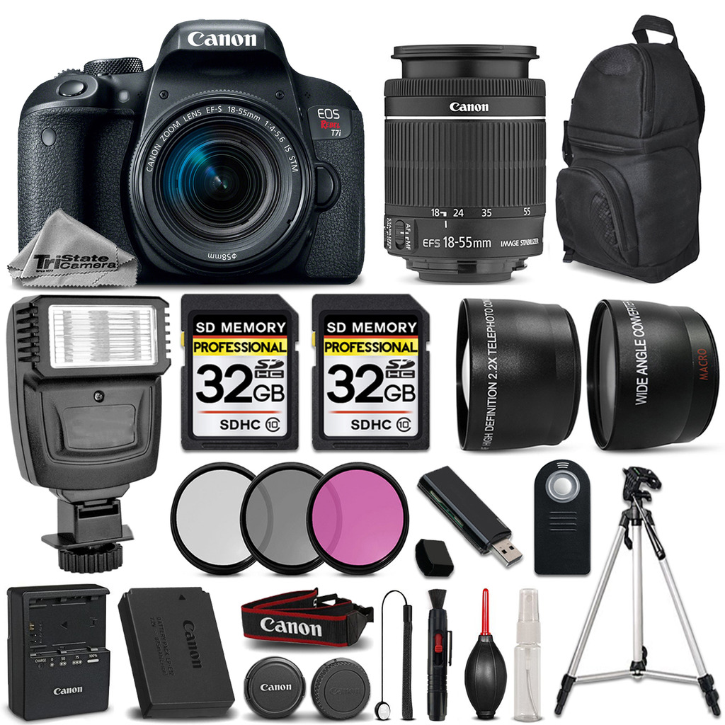 EOS Rebel T7i Camera 800D + 18-55mm IS + Flash + 64GB + Filter Kit & MORE! *FREE SHIPPING*