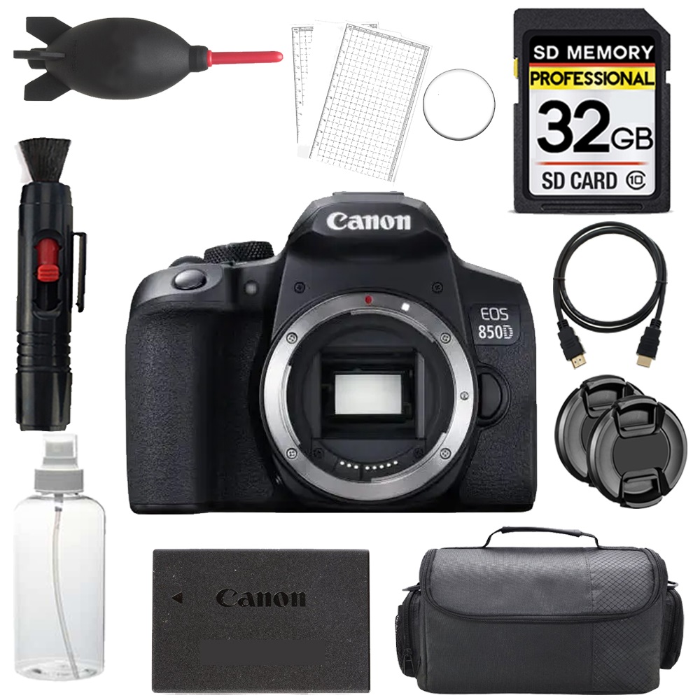 EOS 850D/Rebel T8i Camera + 32GB + Bag + Screen Protector - Basic Kit *FREE SHIPPING*
