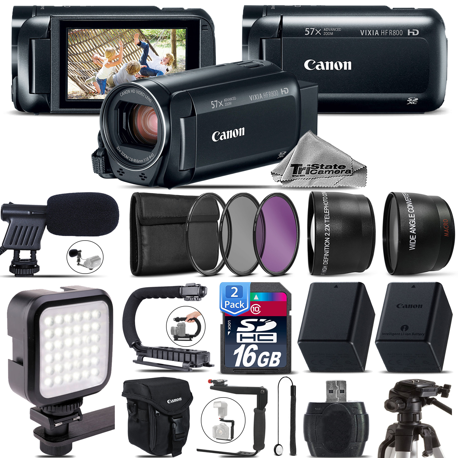 VIXIA HF R 800 HFR 800 Camcorder Black + MIC + Filter Kit + LED + 32GB Kit *FREE SHIPPING*