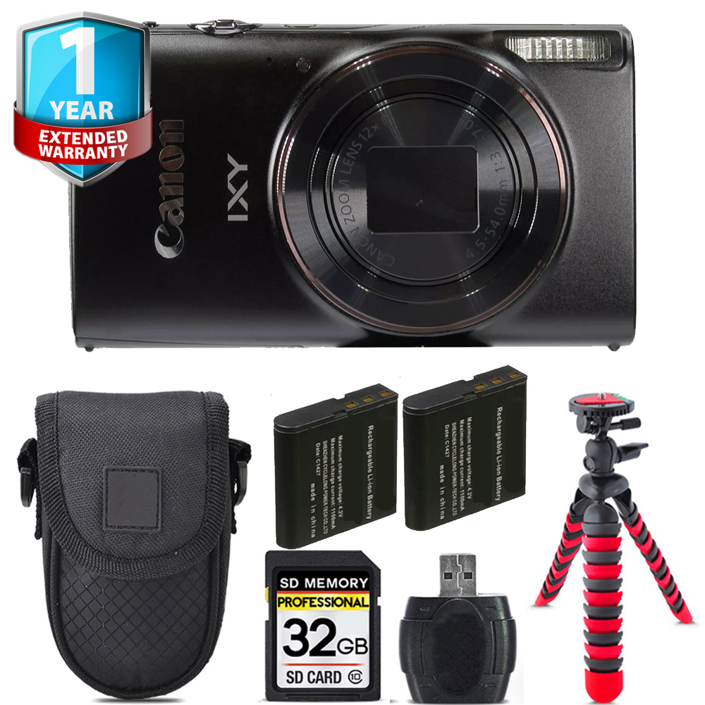 PowerShot ELPH 360 / IXY 650 Camera (Black) + 1 Yr Warranty +Tripod + Case -32GB *FREE SHIPPING*