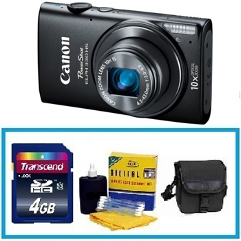 PowerShot Elph 330 HS Digital ELPH Camera - Black  • 4GB Memory Card, Lens Cleaning Kit, Camera Case *FREE SHIPPING*