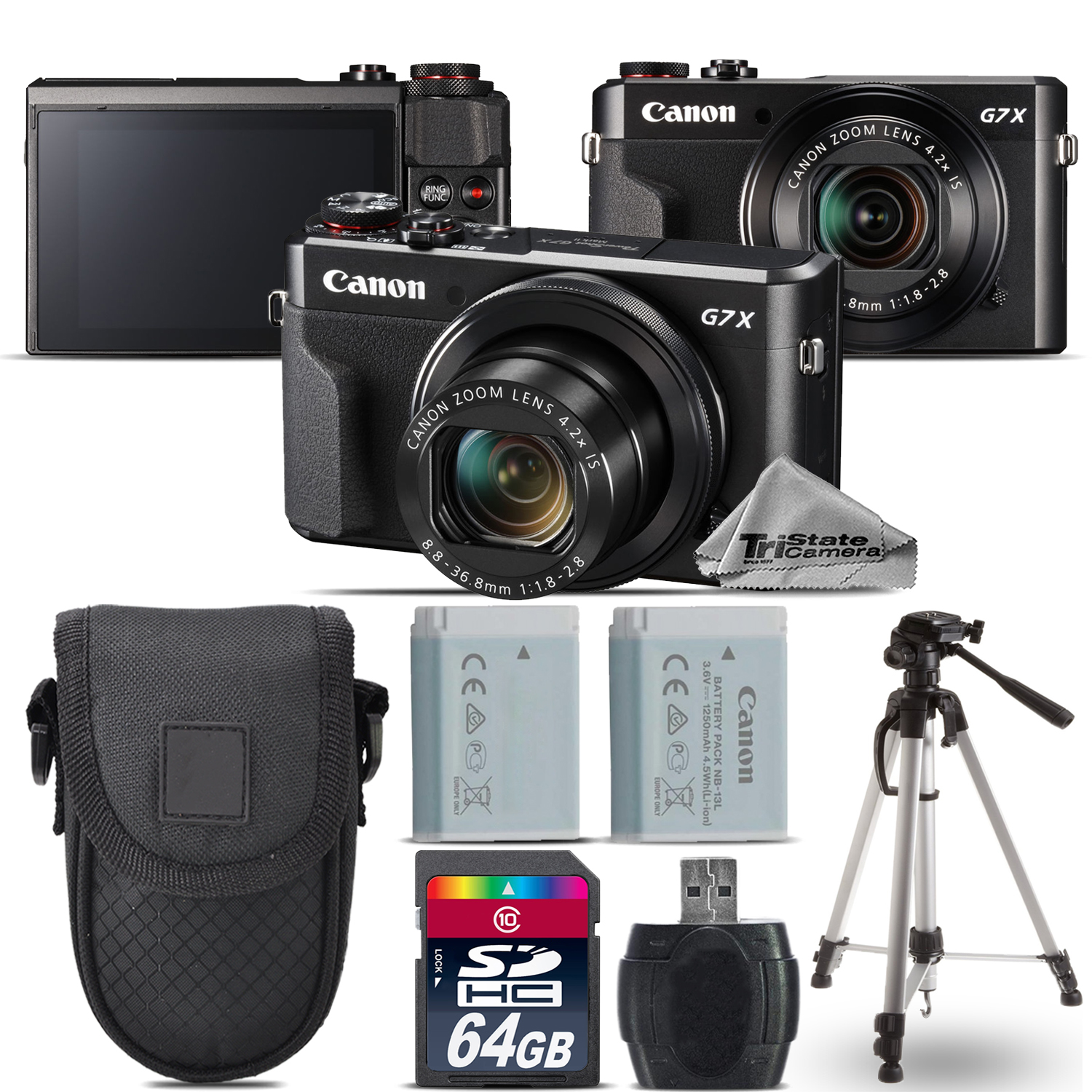PowerShot G7 X Mark II Digital DIGIC 7  WiFi NFC Camera + Tripod + Case - 64GB Kit *FREE SHIPPING*