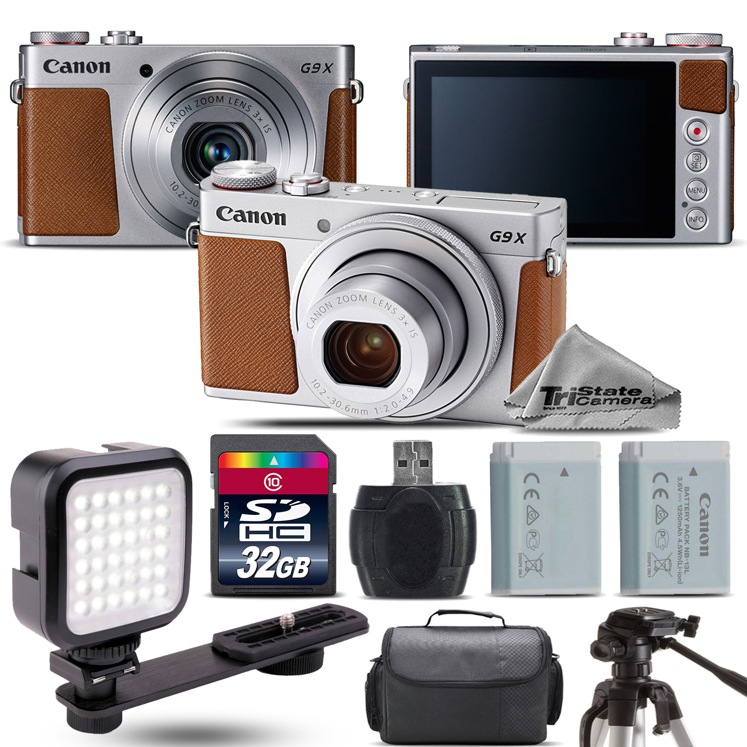 PowerShot G9 X Mark II Digital 20.1MP Camera + EXT BAT + LED - 32GB Kit *FREE SHIPPING*