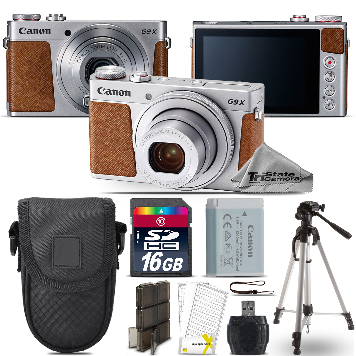 PowerShot G9 X Mark II Digital DIGIC 7 WiFi Camera + 50" Tripod - 16GB Kit *FREE SHIPPING*