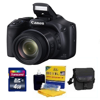 PowerShot SX530 IS Digital Camera - Black - 4GB Mem Card, Carrying Case & Cleaning Kit - Value Kit *FREE SHIPPING*