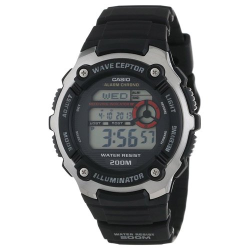 WV200A-1AV Men's Digital Waveceptor Atomic Chronograph Alarm Wrist Watch - Black *FREE SHIPPING*