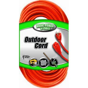 Cable 02309 16/3 Vinyl Outdoor Extension Cord, Orange, 100-Feet *FREE SHIPPING*