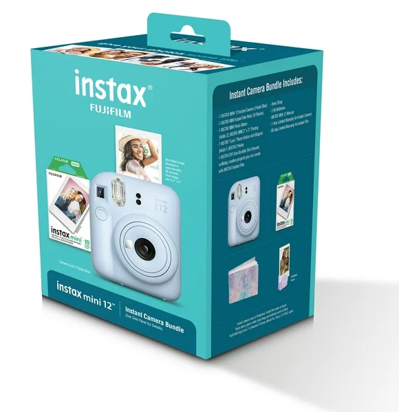 INSTAX MINI 12 Instant 2023 Holiday Camera Bundle - Pastel Blue *FREE SHIPPING*