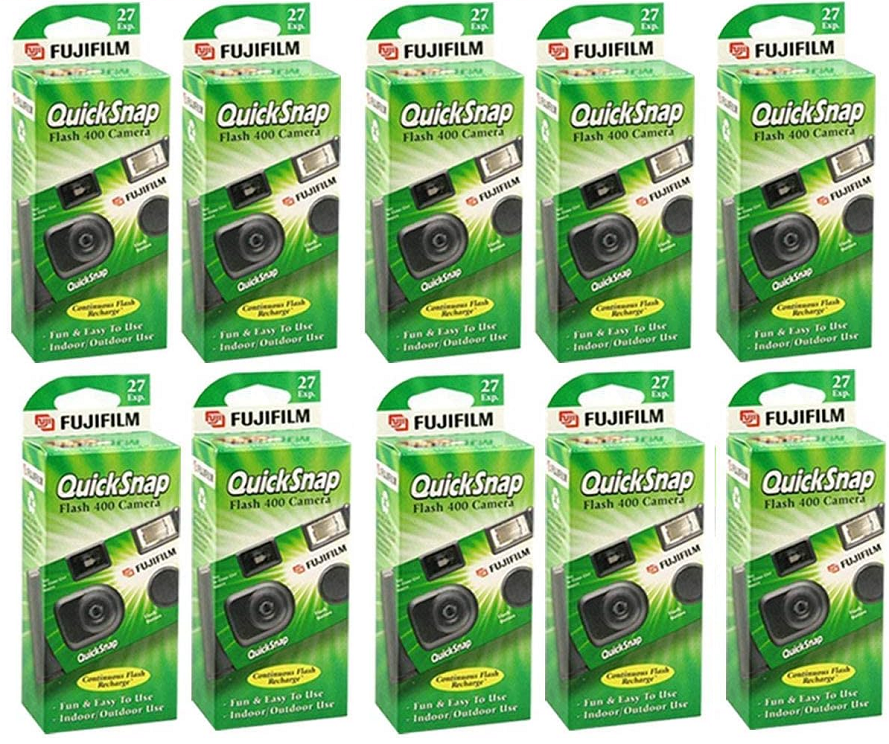 QuickSnap Flash 400 Disposable Camera with Superia ISO 400 27-Exposures - 10 Pack *FREE SHIPPING*