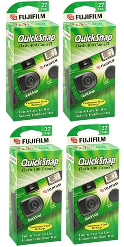 QuickSnap Flash 400 Disposable Camera with Superia ISO 400 27-Exposures - 4 Pack *FREE SHIPPING*