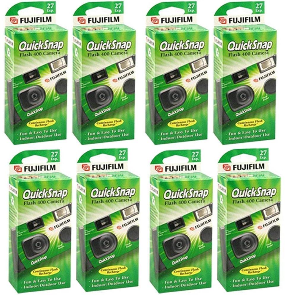 QuickSnap Flash 400 Disposable Camera with Superia ISO 400 27-Exposures - 8 Pack *FREE SHIPPING*