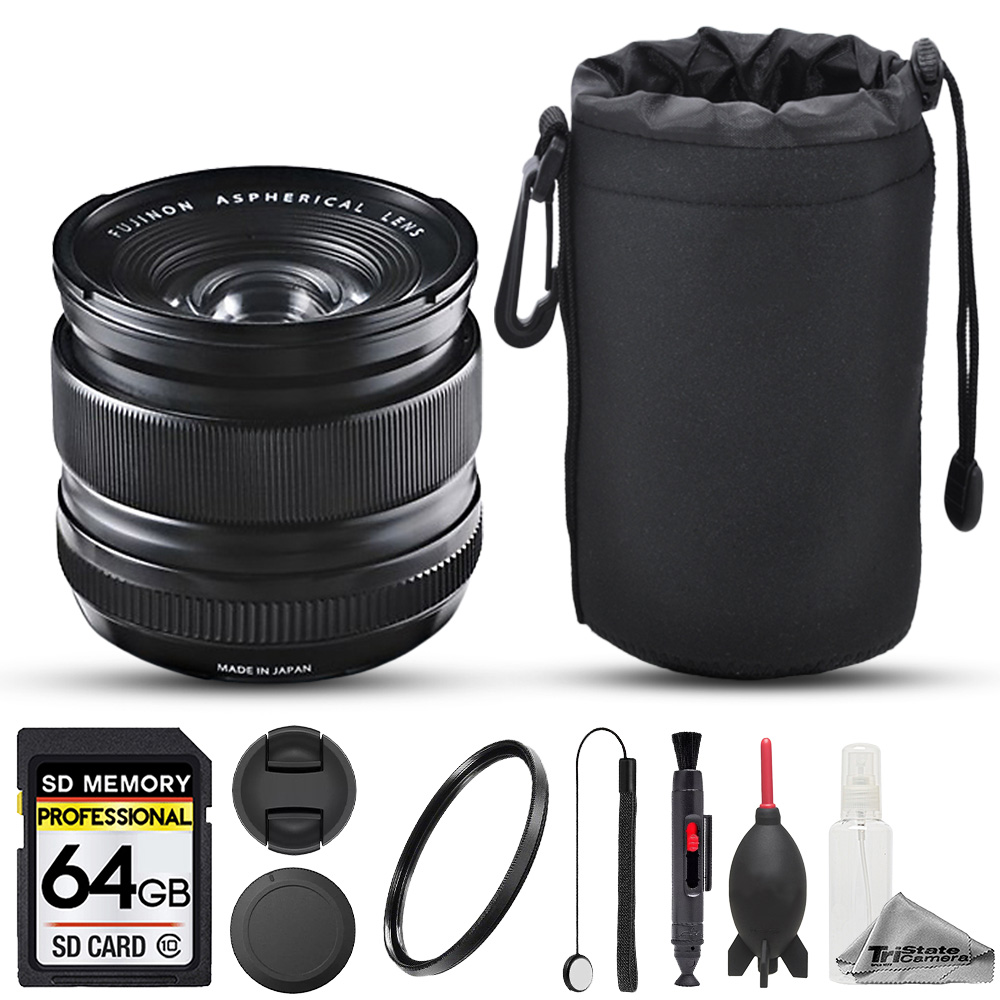 XF 14mm f/2.8 R Lens (Black) - 8pc 64GB Memory Bundle *FREE SHIPPING*