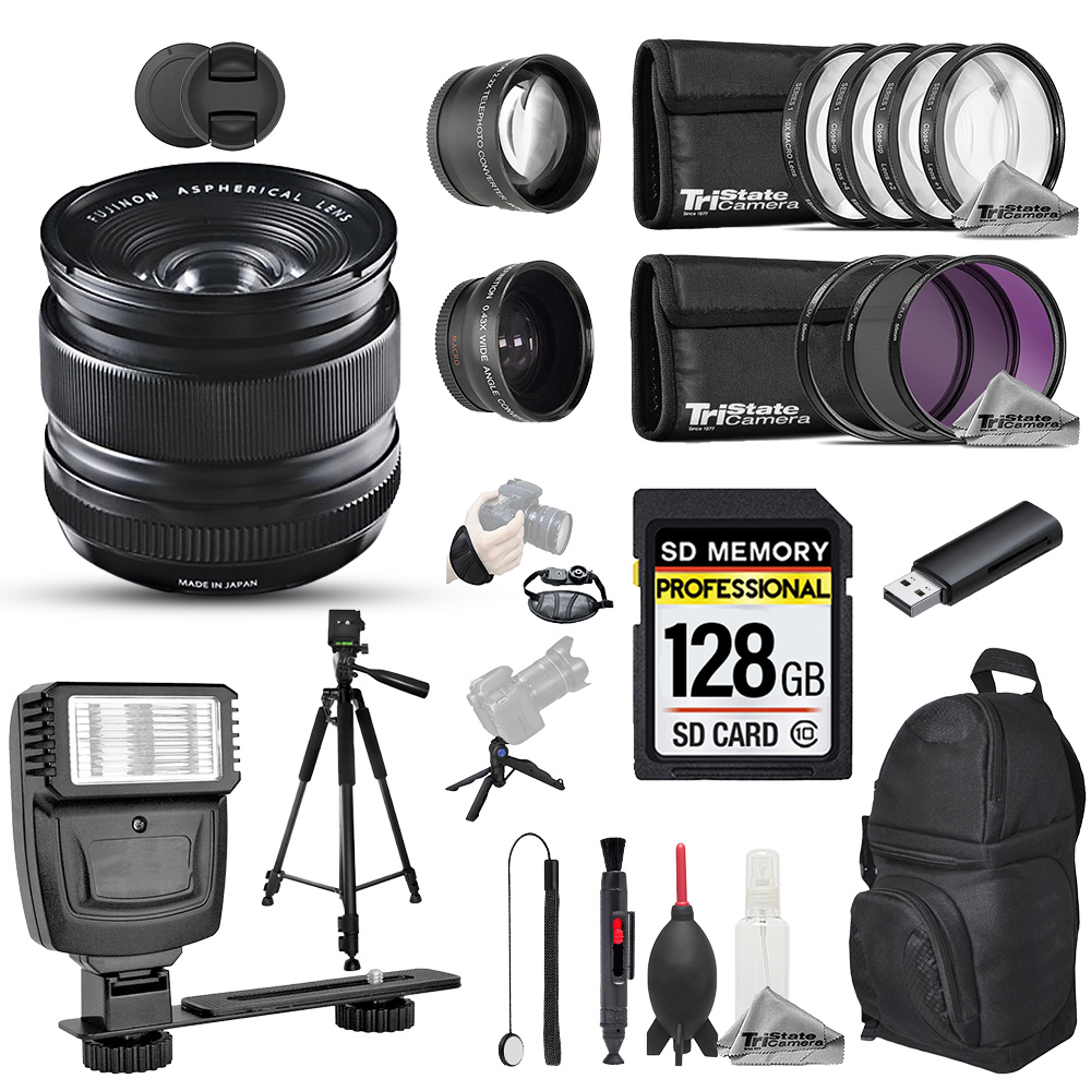 XF 14mm f/2.8 R Lens (Black) - 20pc 128GB Pro Kit *FREE SHIPPING*