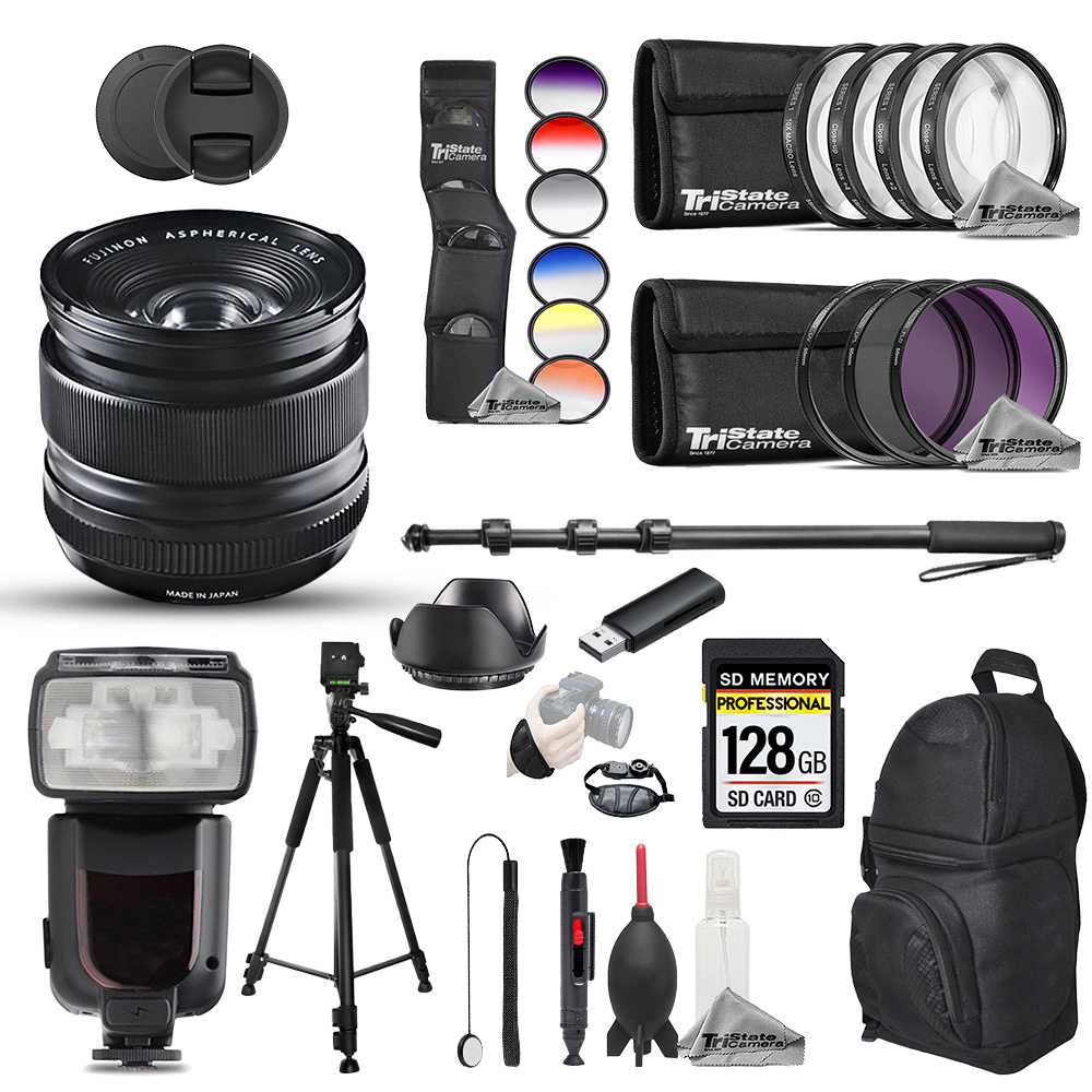 XF 14mm f/2.8 R Lens (Black) - 26pc 128GB Ultimate Accessory Kit *FREE SHIPPING*