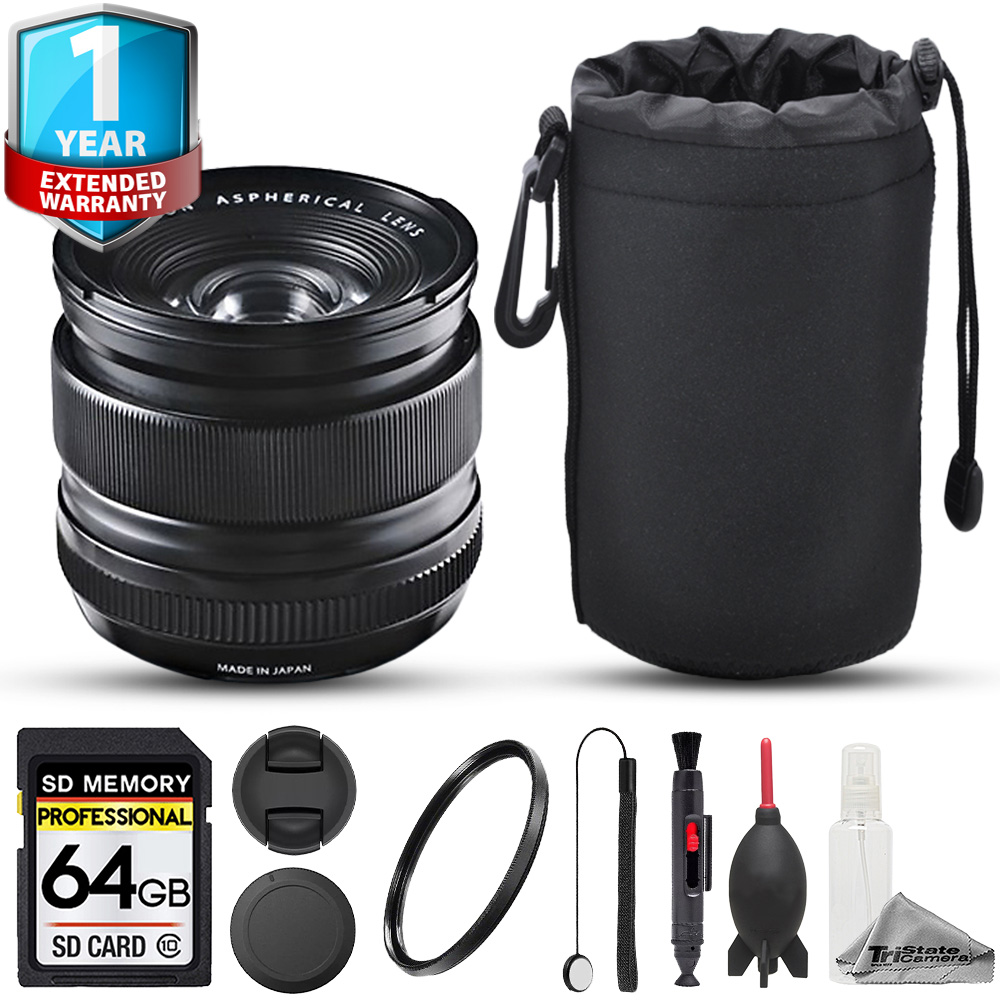 XF 14mm f/2.8 R Lens (Black) - 8pc 64GB Memory Bundle + 1 Yr Warranty *FREE SHIPPING*