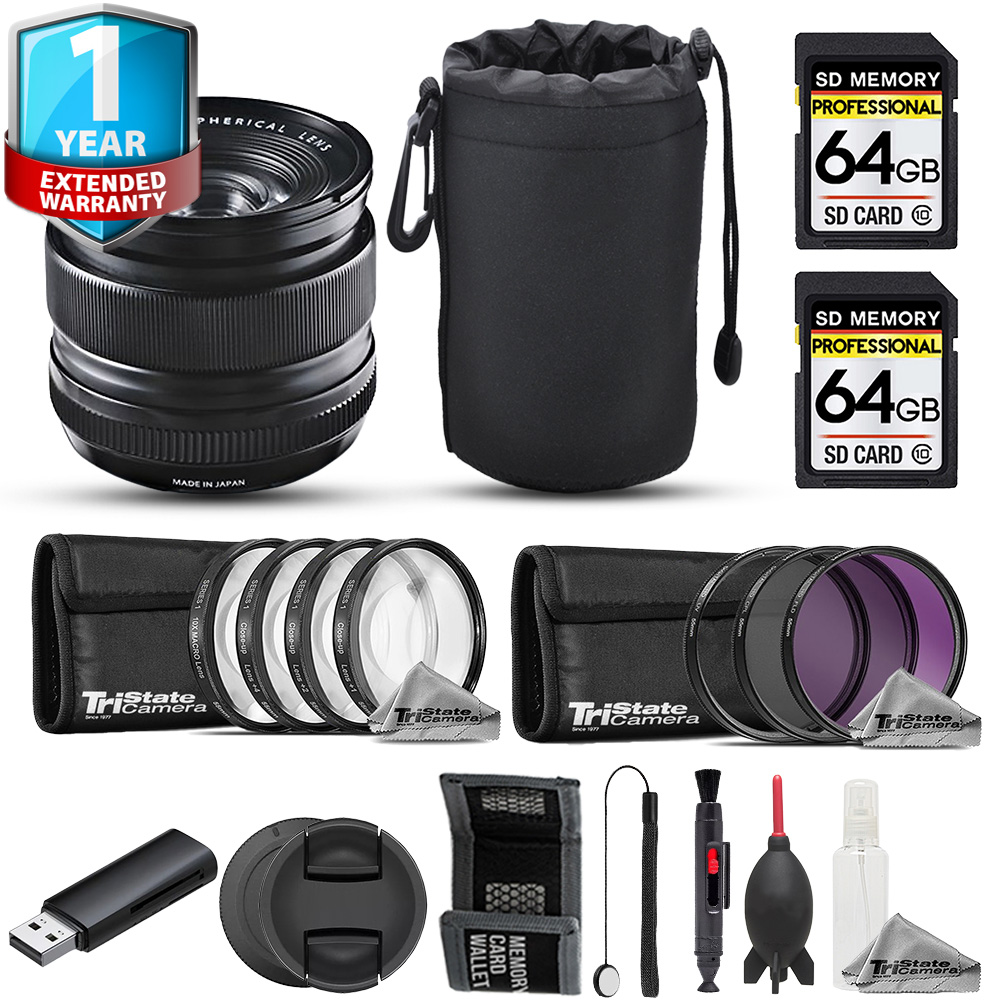 XF 14mm f/2.8 R Lens (Black) - 15pc 64GB Advanced Bundle+1Yr Warranty *FREE SHIPPING*
