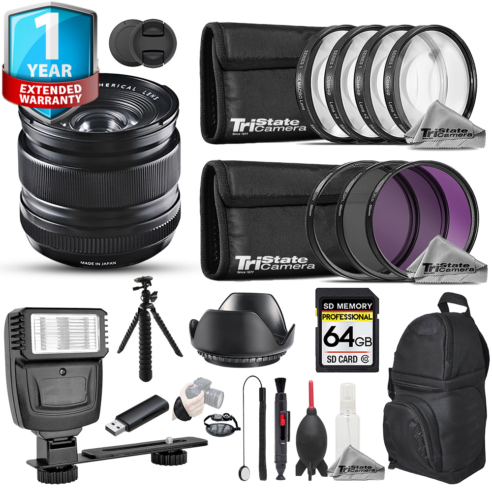 XF 14mm f/2.8 R Lens (Black) - 19pc 64GB Pro Bundle+ 1 Yr Warranty *FREE SHIPPING*
