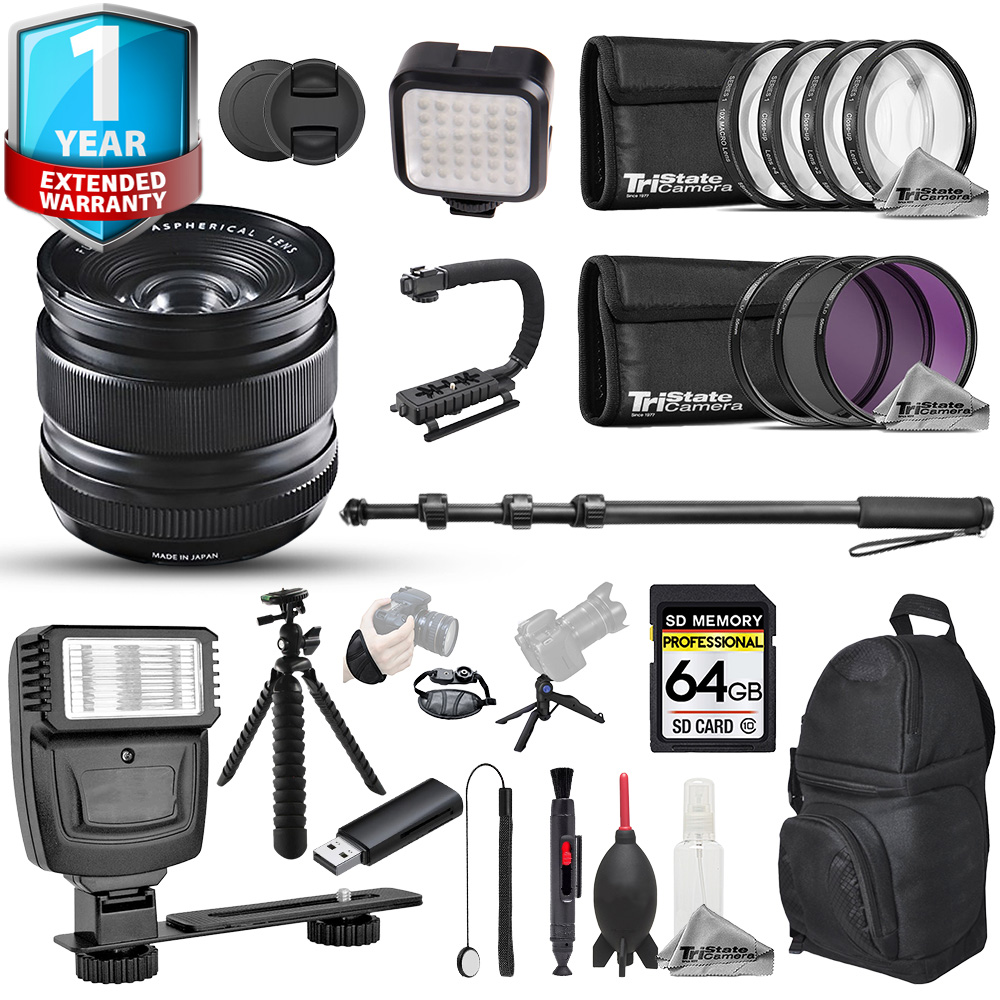 XF 14mm f/2.8 R Lens (Black) - 22pc 64GB Utility Kit + 1 Yr Warranty *FREE SHIPPING*