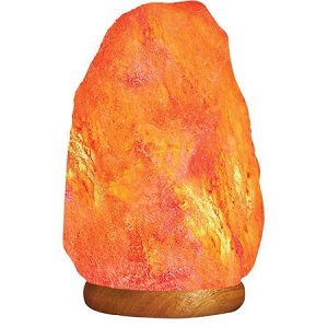 Natural Himalayan Rock Salt Lamp 6-7 lbs with Wood Base, Electric Wire & Bulb *FREE SHIPPING*