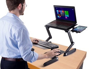 Standing Desk Adjustable Sit Stand Desk for Laptops & Desktops (BLACK) *FREE SHIPPING*