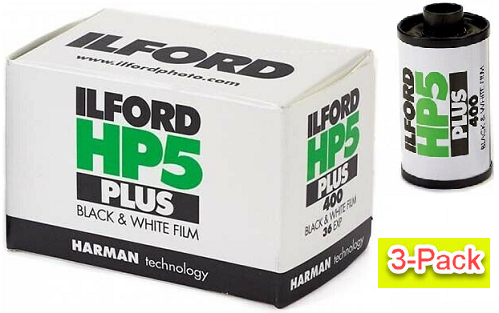 HP5 Plus 135-36 ISO 400 35mm Black and White Negative Film - 3 Pack *FREE SHIPPING*