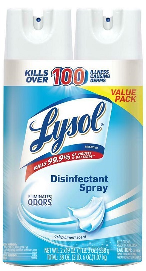 Disinfectant Spray - Crisp Linen 38 Oz (2-Pack 19oz) *FREE SHIPPING*