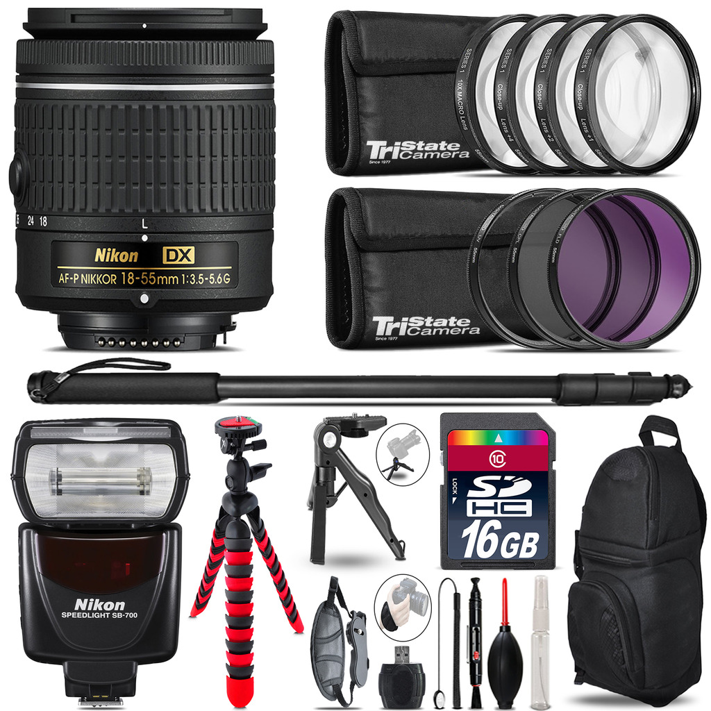 Nikon AFP DX 18-55mm+ SB-700 AF Speedlight + UV-CPL-FLD - 16GB Accessory Kit *FREE SHIPPING*