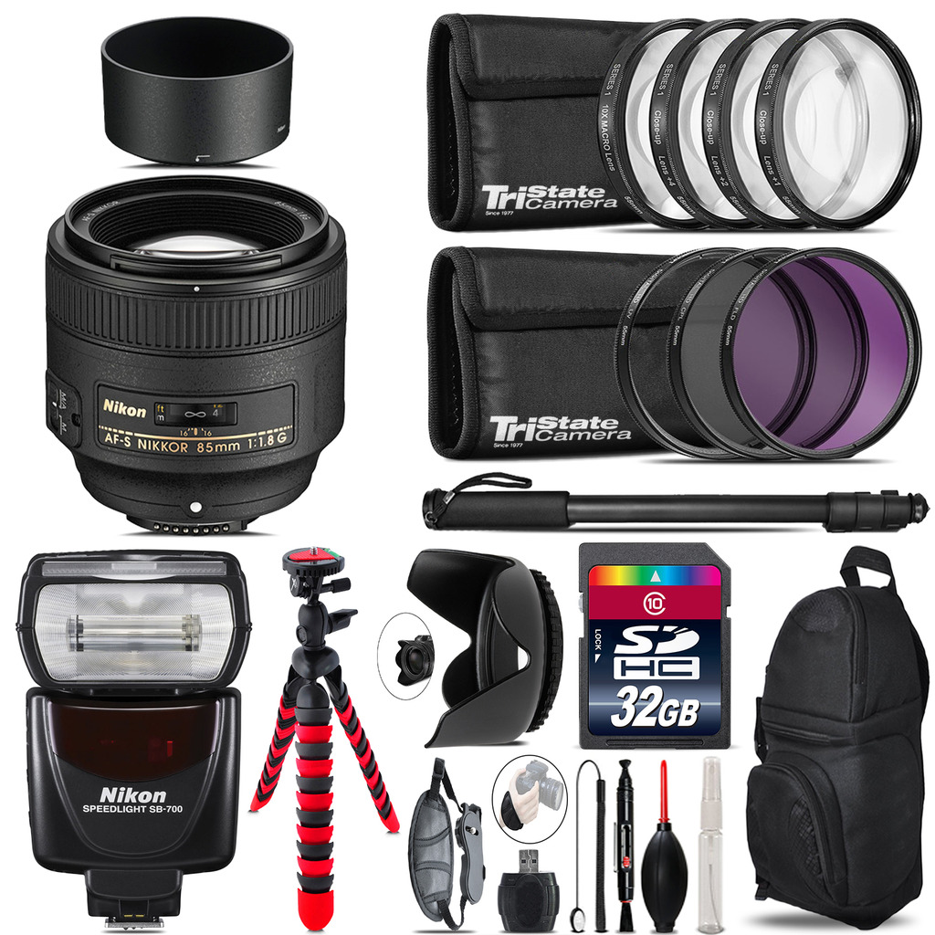 AF-S 85mm f/1.8G Lens + SB-700 AF Speedlight  & More - 32GB Kit *FREE SHIPPING*