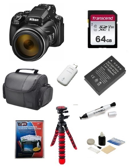 COOLPIX P1000 16.1 Megapixel, 125x (24-3000mm) VR Optical Super Zoom Digital Camera - Deluxe Kit *FREE SHIPPING*