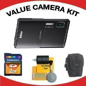Coolpix S100  Digital Camera - Black with Value Accessory Kit (2GB Mem Card, Carrying Case & Cleaning Kit) *FREE SHIPPING*