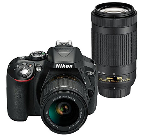 D5300 24.2 Megapixel DSLR Camera with AF-P 18-55mm G VR & 70-300mm Double Zoom Lens Kit - Black *FREE SHIPPING*