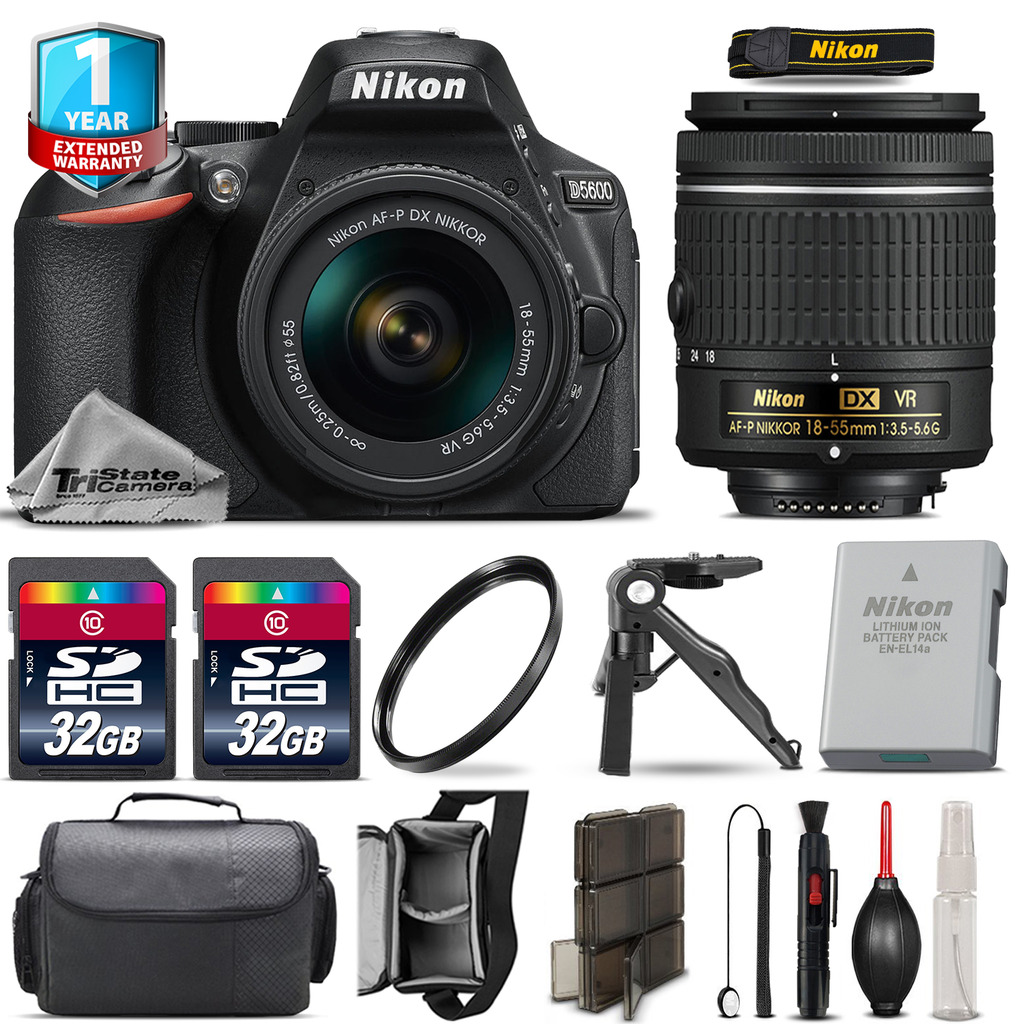 D5600 DSLR Camera + 18-55mm VR + 1yr Warranty + Case + UV - 64GB Kit *FREE SHIPPING*